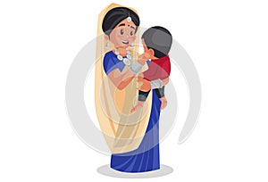 Vector graphic illustration of Indian Gujarati Woman