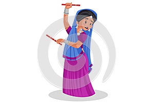 Vector graphic illustration of Indian Gujarati Woman