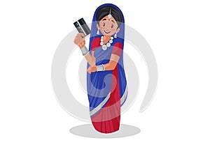 Vector graphic illustration of Indian Gujarati Woman