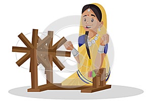 Vector graphic illustration of Indian Gujarati Woman