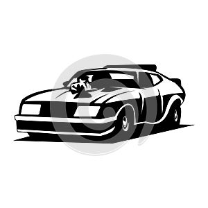 vector graphic illustration of isolated black and white