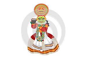 Vector graphic illustration of Kathakali Dancer