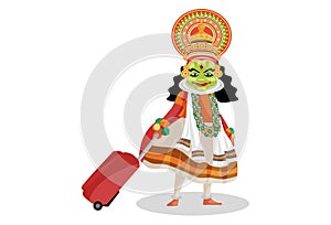 Vector graphic illustration of Kathakali Dancer