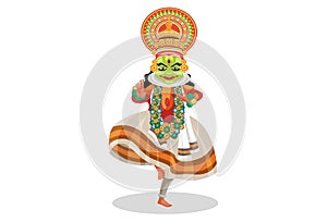 Vector graphic illustration of Kathakali Dancer