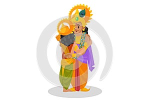 Vector graphic illustration of Lord Krishna