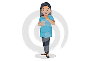 Vector graphic illustration of Pregnant woman