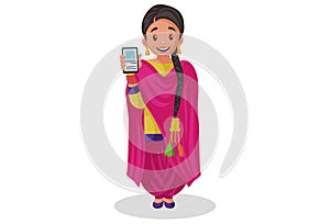 Vector graphic illustration of Punjabi girl