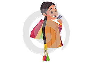 Vector graphic illustration of Punjabi girl