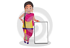 Vector graphic illustration of Punjabi girl