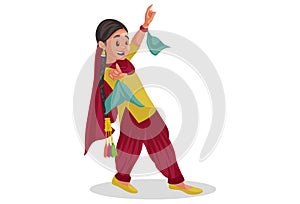 Vector graphic illustration of Punjabi girl