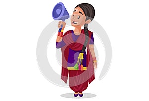 Vector graphic illustration of Punjabi girl