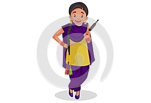 Vector graphic illustration of Punjabi girl