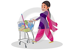 Vector graphic illustration of Punjabi girl