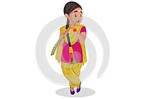 Vector graphic illustration of Punjabi girl