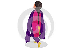 Vector graphic illustration of Punjabi girl