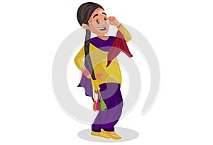 Vector graphic illustration of Punjabi girl