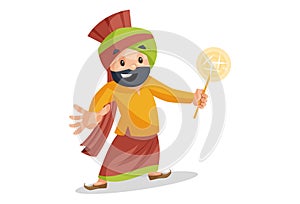 Vector graphic illustration Punjabi Man