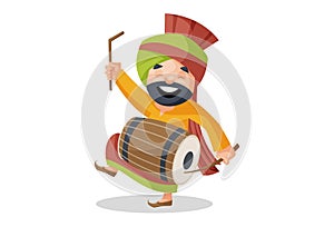 Vector graphic illustration Punjabi Man