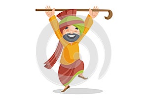 Vector graphic illustration Punjabi Man