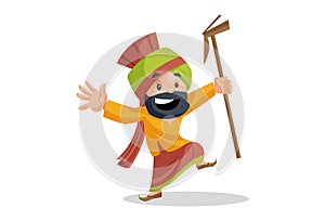 Vector graphic illustration Punjabi Man