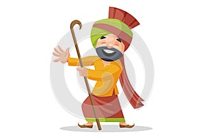 Vector graphic illustration Punjabi Man