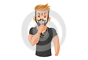 Vector graphic illustration of Rajput Boy