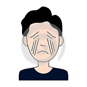 sad expression of boy illustration photo