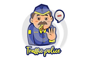 Vector Graphic Illustration of Traffic Policeman