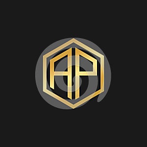 Vector Graphic Initials Letter AP Logo Design Template