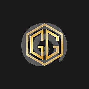 Vector Graphic Initials Letter GG Logo Design Template photo