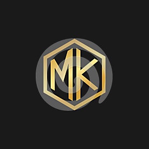 Vector Graphic Initials Letter MK Logo Design Template photo