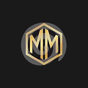 Vector Graphic Initials Letter MM Logo Design Template