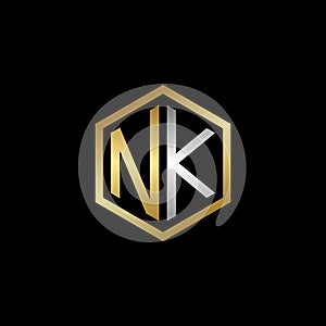 Vector Graphic Initials Letter NK Logo Design Template