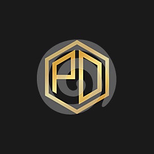 Vector Graphic Initials Letter PD Logo Design Template