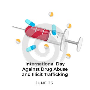 vector graphic of International Day Against Drug Abuse and Illicit Trafficking