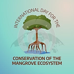 vector graphic of International Day for the Conservation of the Mangrove Ecosystem celebration. flat design. flyer design.flat