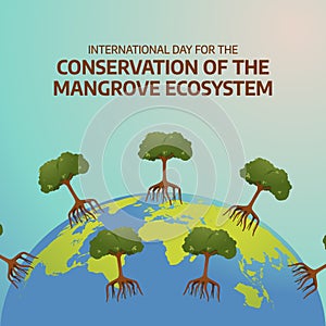 vector graphic of International Day for the Conservation of the Mangrove Ecosystem celebration. flat design. flyer design.flat