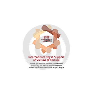 Vector graphic of International Day in Support of Victims of Torture