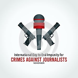 Vector graphic of international day to end impunity for crimes against journalists