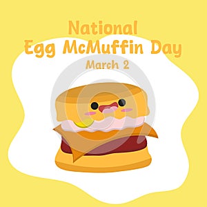 vector graphic of National Egg McMuffin Day excellent for National Egg McMuffin Day celebration photo