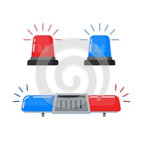 Vector graphic of police sirens in white background