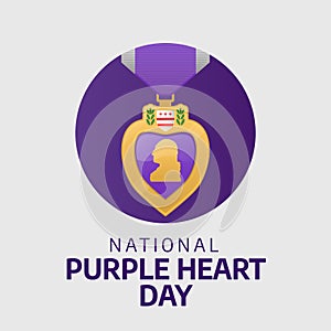 vector graphic of Purple Heart Day good for Purple Heart Day celebration. flat design. flyer design.flat illustration