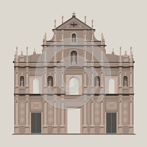 Vector graphic of The Ruins of Saint Paul`s