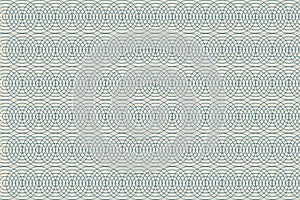 Vector graphic of Seamless geometric pattern in green color. Background with geometrical pattern of circles. Design for banknote,