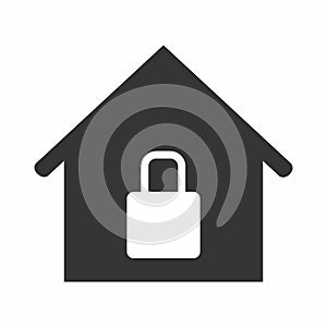 Vector Graphic of Secure House - Black Style photo