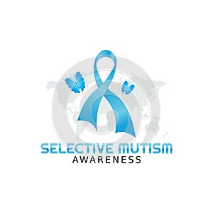 Vector graphic of selective mutism awareness