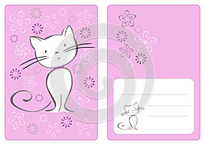 Vector graphic set with cat