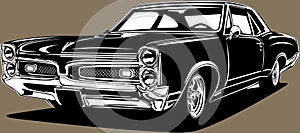 Classic american vintage retro icon of muscle car Pontiac GTO photo