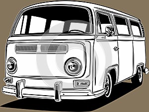 Classic vintage retro car image VW T2 photo