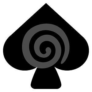 Vector graphic of a simple black spades playing card symbol. One out a set of four playing card suits